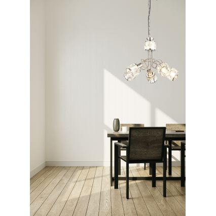 Globo - LED Chandelier on a chain 5xE14/40W/230V + LED/5W