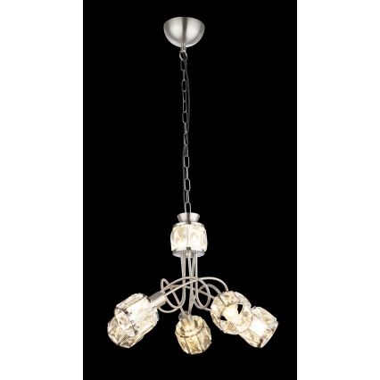Globo - LED Chandelier on a chain 5xE14/40W/230V + LED/5W