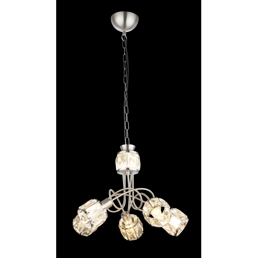 Globo - LED Chandelier on a chain 5xE14/40W/230V + LED/5W