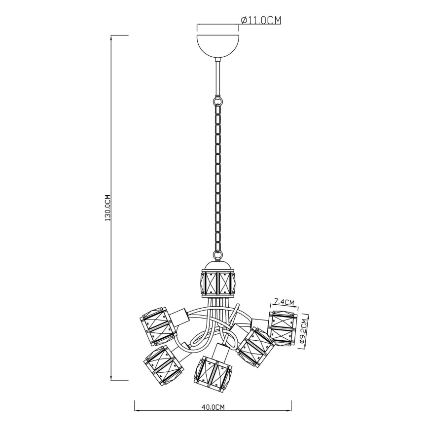 Globo - LED Chandelier on a chain 5xE14/40W/230V + LED/5W