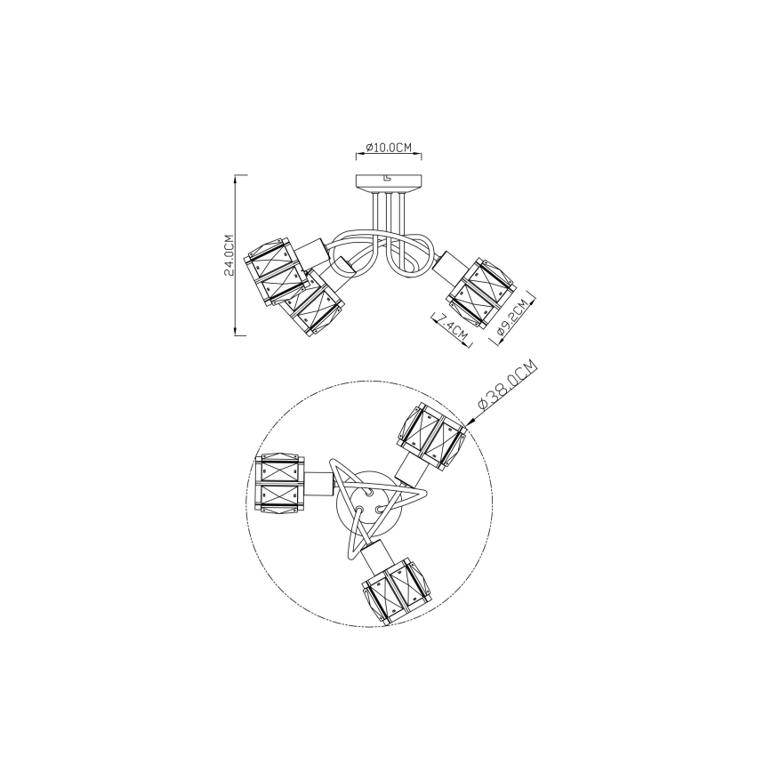 Globo - Surface-mounted chandelier 3xE14/40W/230V