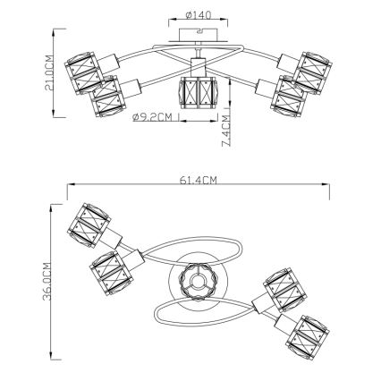 Globo - Surface-mounted chandelier 5xE14/40W/230V