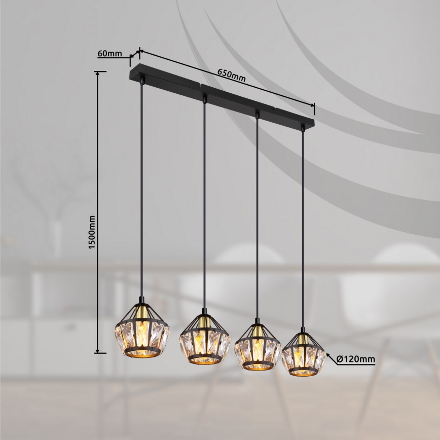 Globo - Chandelier on a string 4xE14/40W/230V