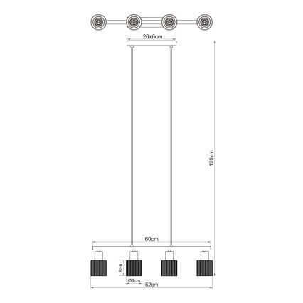 Globo - Cable-Suspended Chandelier 4xE14/25W/230V