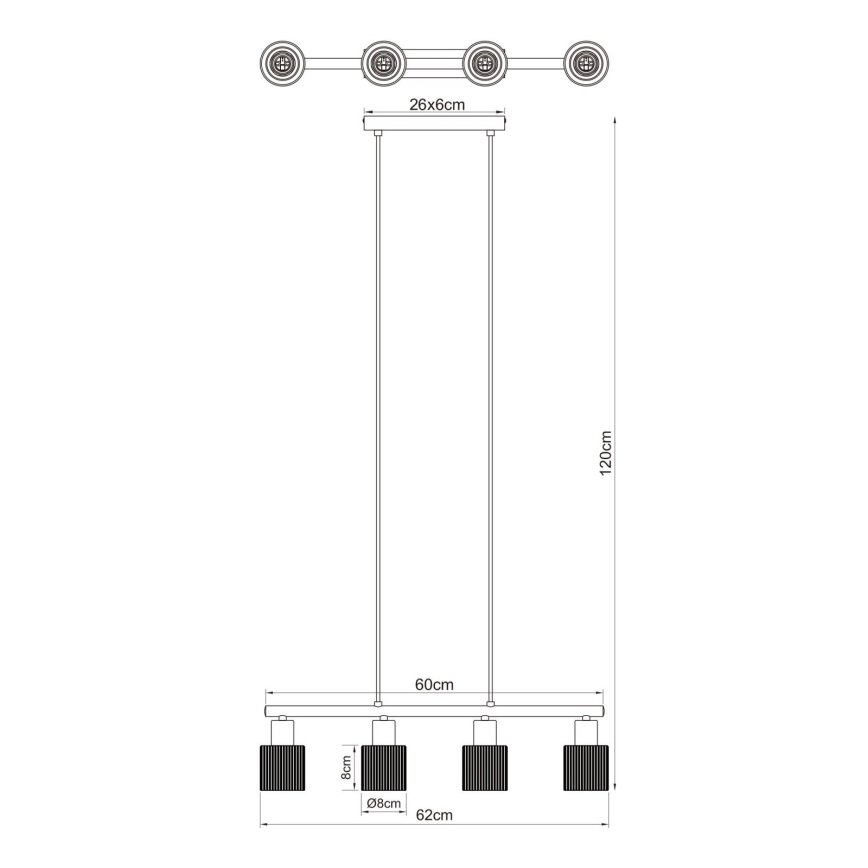 Globo - Cable-Suspended Chandelier 4xE14/25W/230V