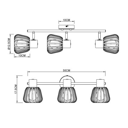 Globo - 3-Light Spotlight 3xE27/40W/230V