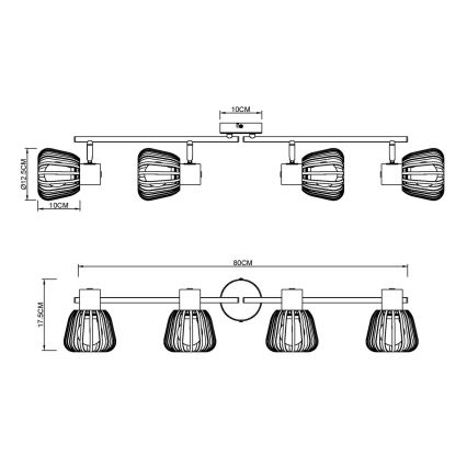 Globo - 4-light spotlight 4xE27/40W/230V
