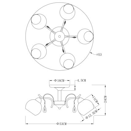 Globo - Ceiling light 5xE14/40W/230V