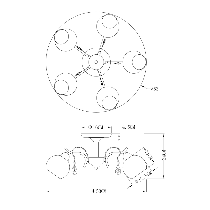Globo - Ceiling light 5xE14/40W/230V