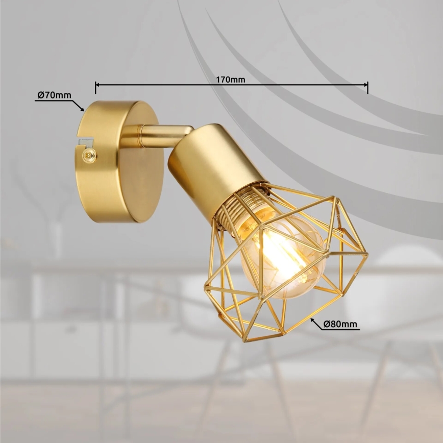 Globo - Wall spotlight 1xE14/40W/230V gold