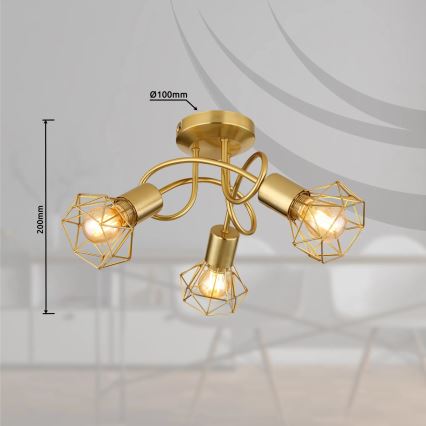 Globo - Surface-mounted chandelier 3xE14/40W/230V gold