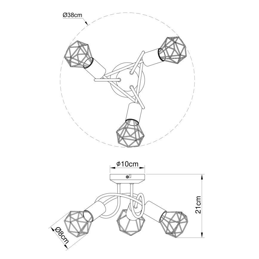 Globo - Surface-mounted chandelier 3xE14/40W/230V