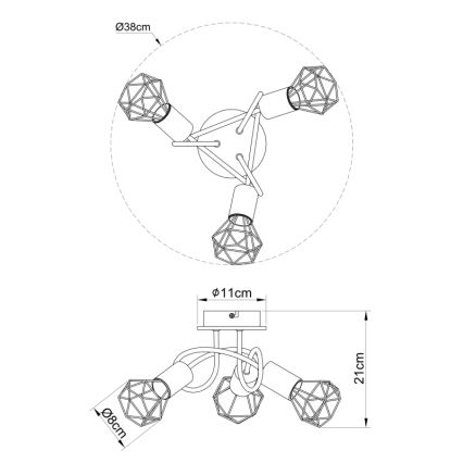 Globo - Surface-mounted chandelier 3xE14/40W/230V