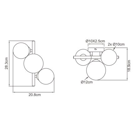 Globo - LED Surface-mounted chandelier RIHA 3xG9/3,5W/230V