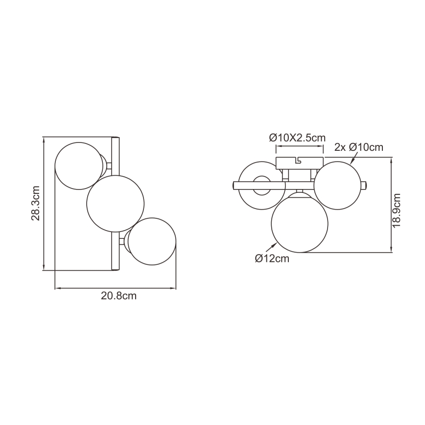 Globo - LED Surface-mounted chandelier RIHA 3xG9/3,5W/230V