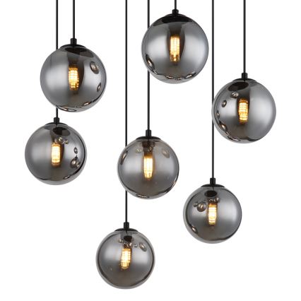 Globo - LED Chandelier on a string 7xG9/3,5W/230V smoky/black