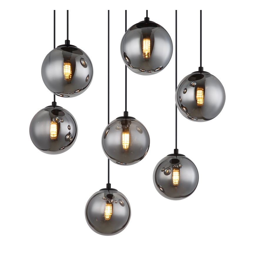 Globo - LED Chandelier on a string 7xG9/3,5W/230V smoky/black