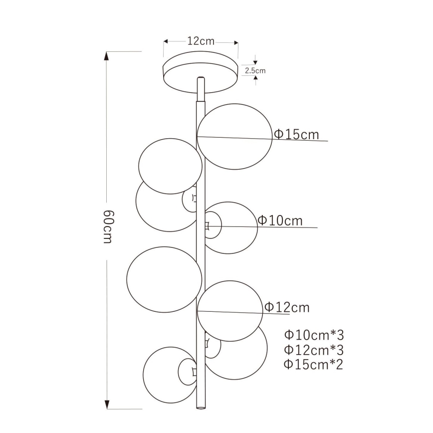 Globo - LED Chandelier on a pole 8xG9/3W/230V
