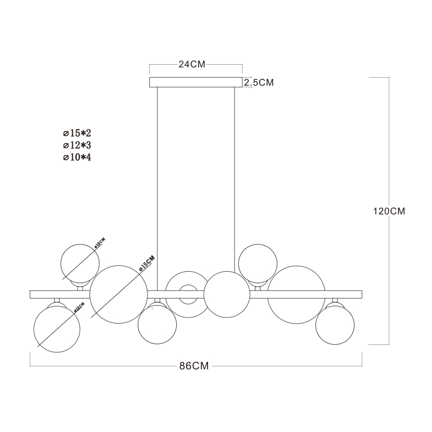 Globo - LED Chandelier on a string 9xG9/3W/230V