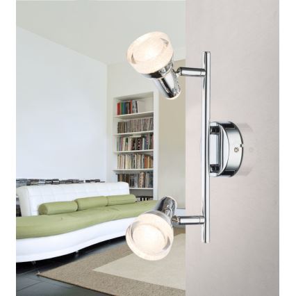Globo - LED spotlight 2xLED/4W/230V shiny chrome