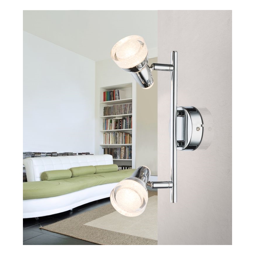 Globo - LED spotlight 2xLED/4W/230V shiny chrome