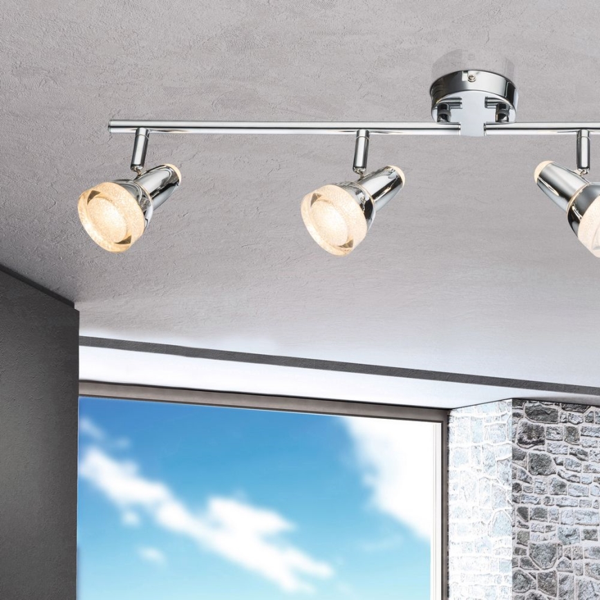 Globo - LED Spotlight 4xLED/4W/230V shiny chrome