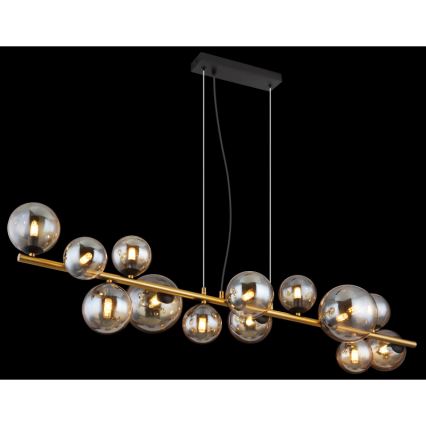 Globo - LED Chandelier on a string 13xG9/3,5W/230V smoky/brown