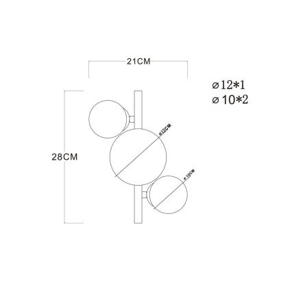 Globo - LED Surface-mounted chandelier RIHA 3xG9/3,5W/230V brass