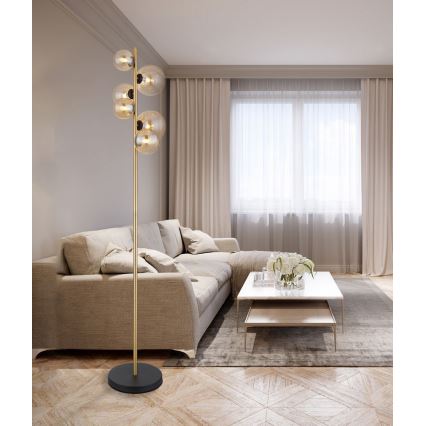 Globo - LED Floor lamp 6xG9/3W/230V brass