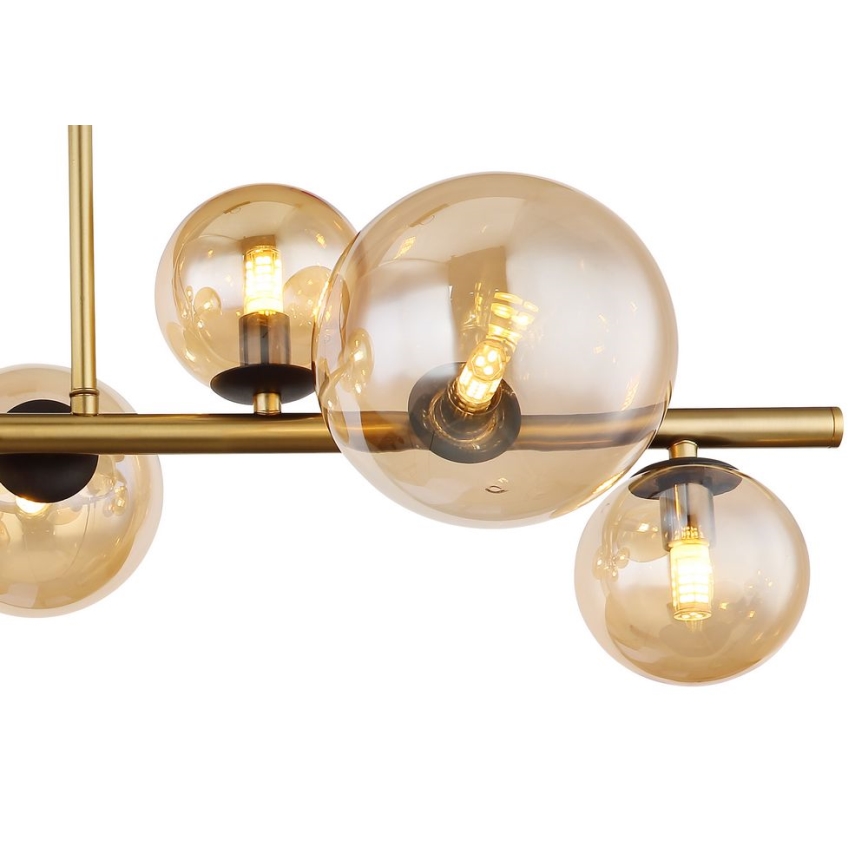 Globo - LED Chandelier on a pole 9xG9/3W/230V brass