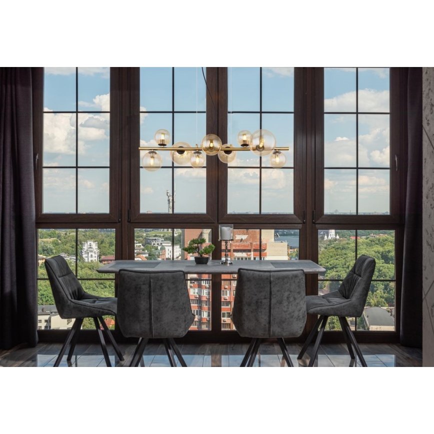 Globo - LED Chandelier on a string 9xG9/3W/230V brass