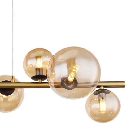 Globo - LED Chandelier on a string 9xG9/3W/230V brass