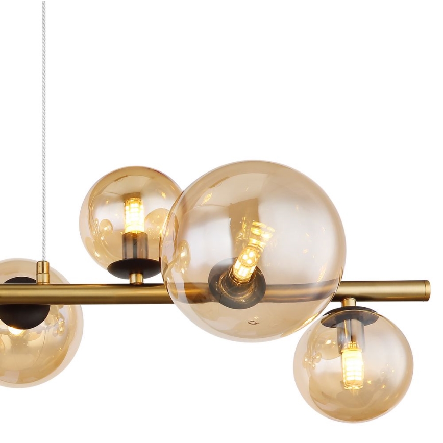 Globo - LED Chandelier on a string 9xG9/3W/230V brass