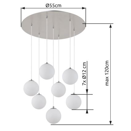 Globo - LED Chandelier on a string 7xG9/3,5W/230V white