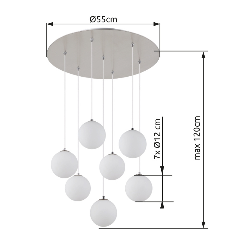 Globo - LED Chandelier on a string 7xG9/3,5W/230V white