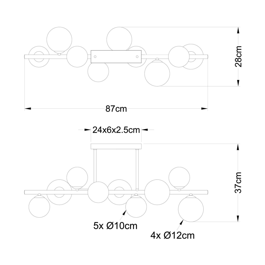 Globo - LED Chandelier on a pole 9xG9/3W/230V matte chrome