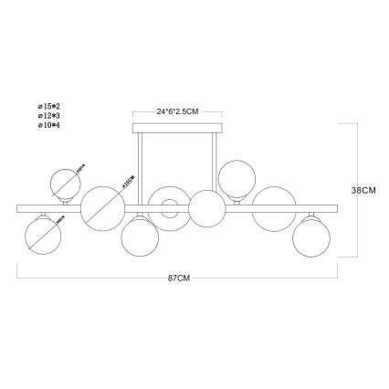 Globo - rod-mounted LED chandelier 9xG9/3.5W/230V