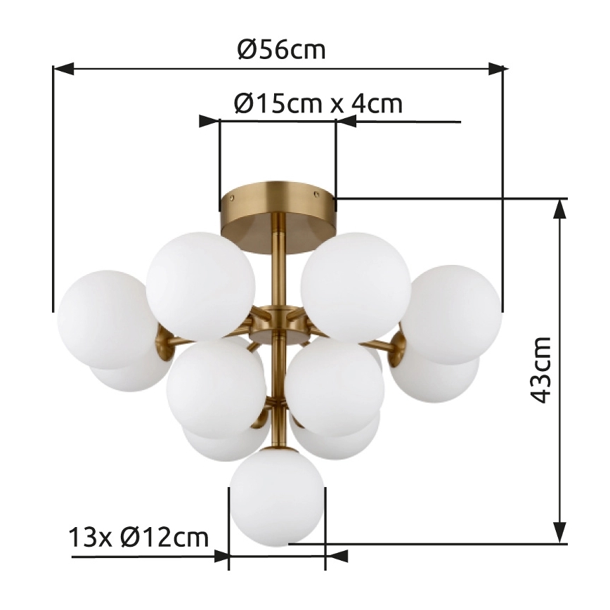 Globo - Surface-mounted chandelier 13xG9/5W/230V d. 56 cm gold