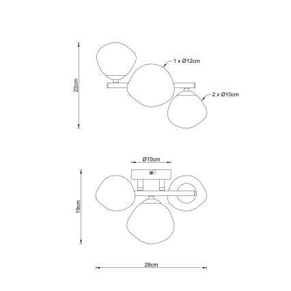 Globo - Ceiling light 3xG9/5W/230V 22x28 cm