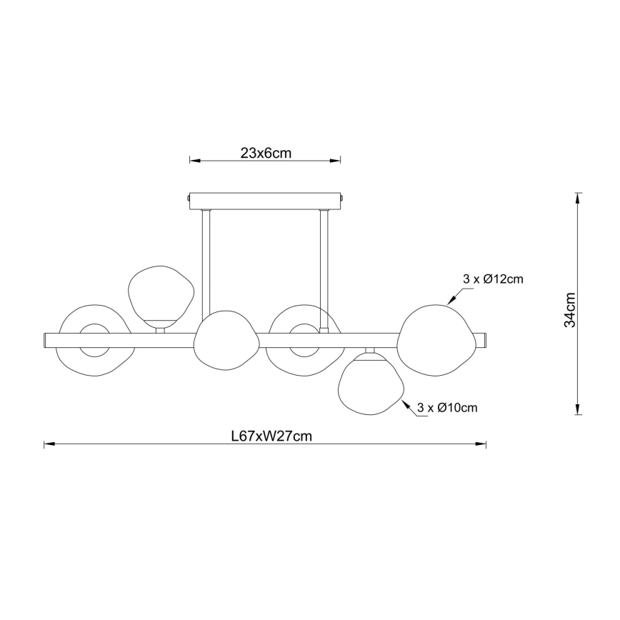 Globo - Ceiling light 6xG9/5W/230V 27x67 cm