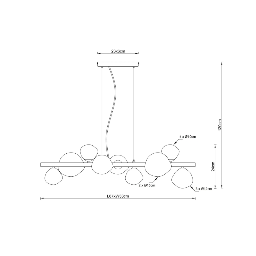 Globo - Cable-suspended chandelier 9xG9/5W/230V