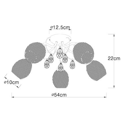 Globo - Surface-mounted chandelier 5xE14/40W/230V