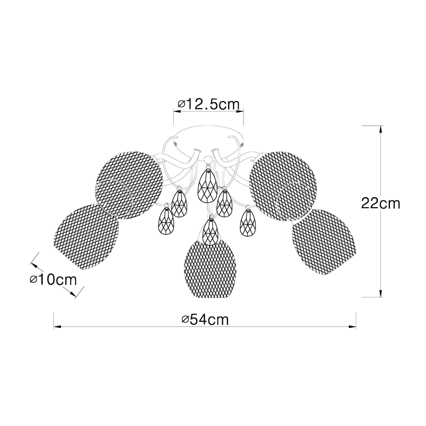 Globo - Surface-mounted chandelier 5xE14/40W/230V