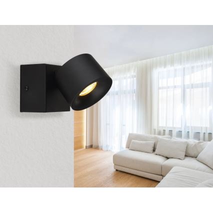 Globo - LED Wall spotlight LED/6W/230V black