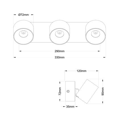 Globo - LED Spotlight 3xLED/6W/230V