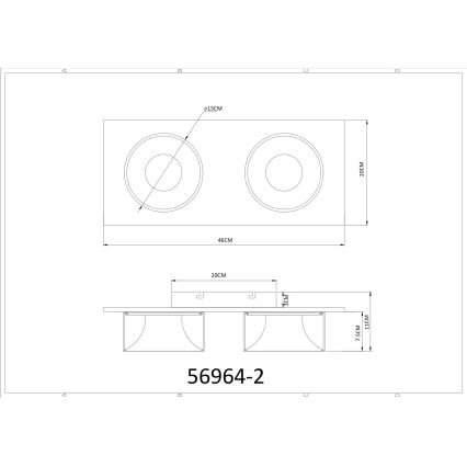 Globo - LED Ceiling Light LED/24W/230V 3000K 46x20 cm brass