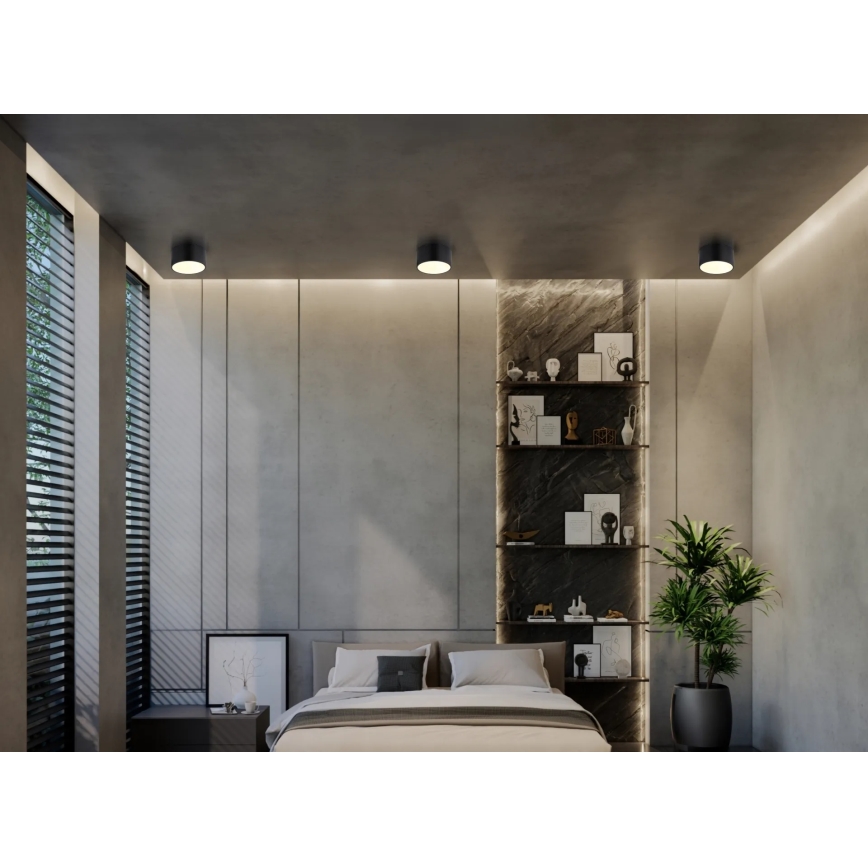 Globo - LED Ceiling Light, 12W/230V, 3000K, Ø 15 cm, Black