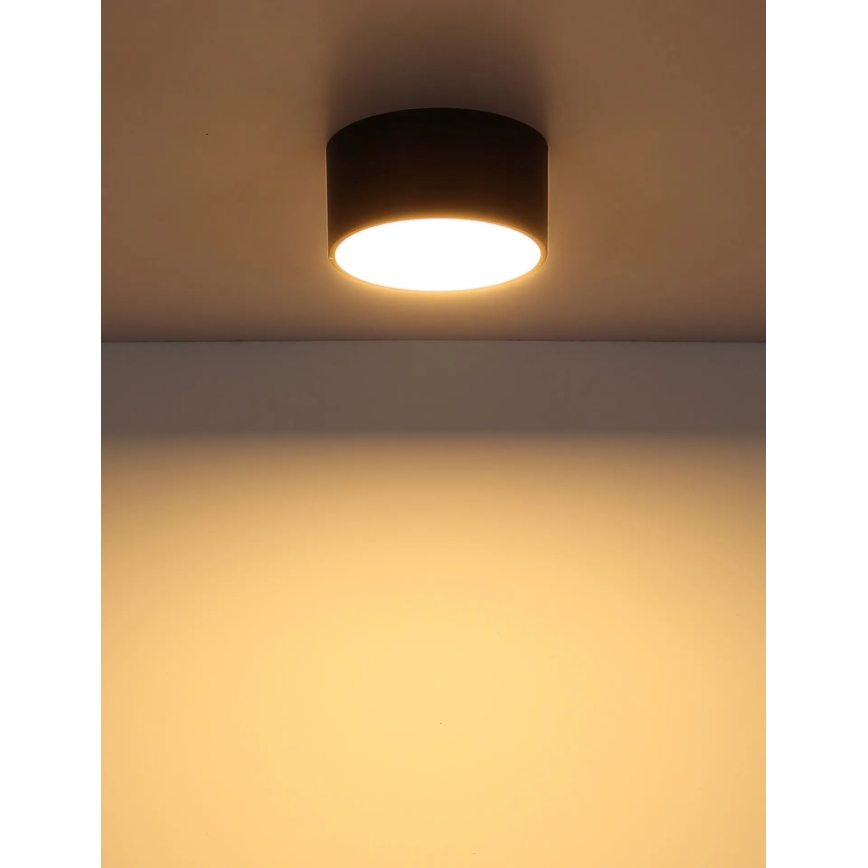 Globo - LED Ceiling Light, 12W/230V, 3000K, Ø 15 cm, Black