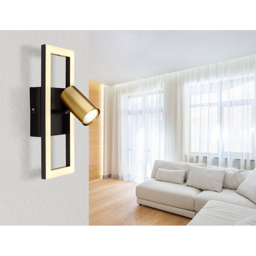 Globo - LED Wall spotlight 1xGU10/5W/230V + LED/12W/230V
