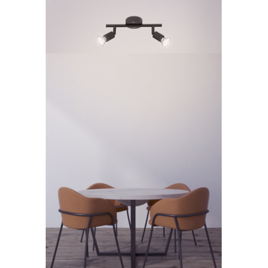 Globo - LED Spotlight 2xGU10/3W/230V black
